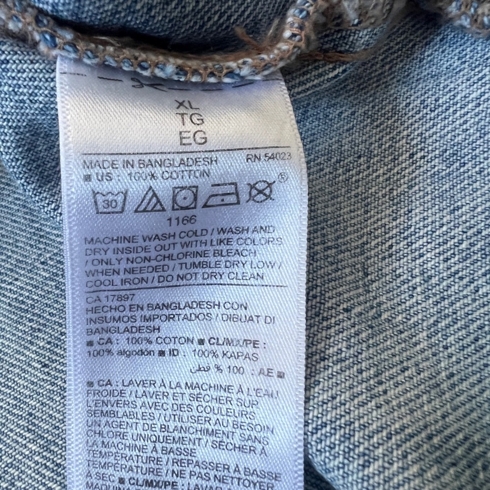 Old Navy Denim Chore Jacket Womens XL Utility Workwear Pockets 90s - Picture 6 of 6